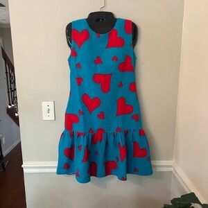 Blue dress with heart print from Zara size L.